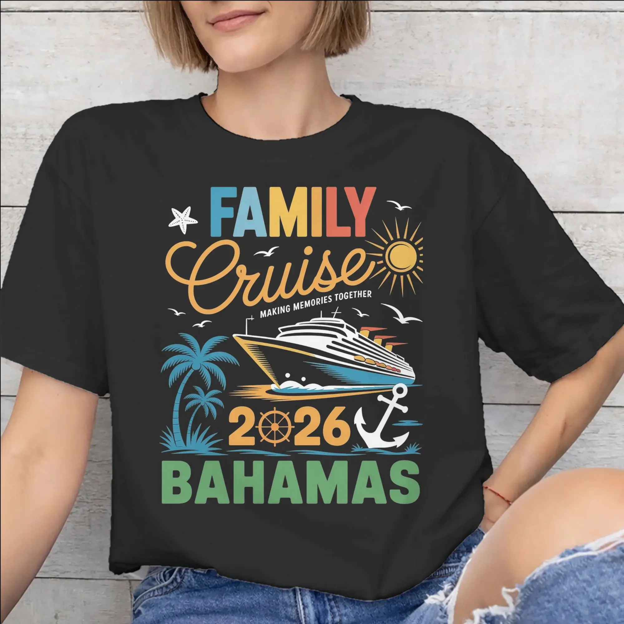 Men Women Family Cruise 2026  T Shirt Cotton Printed T-Shirt Making Memories Together Top Clothing
