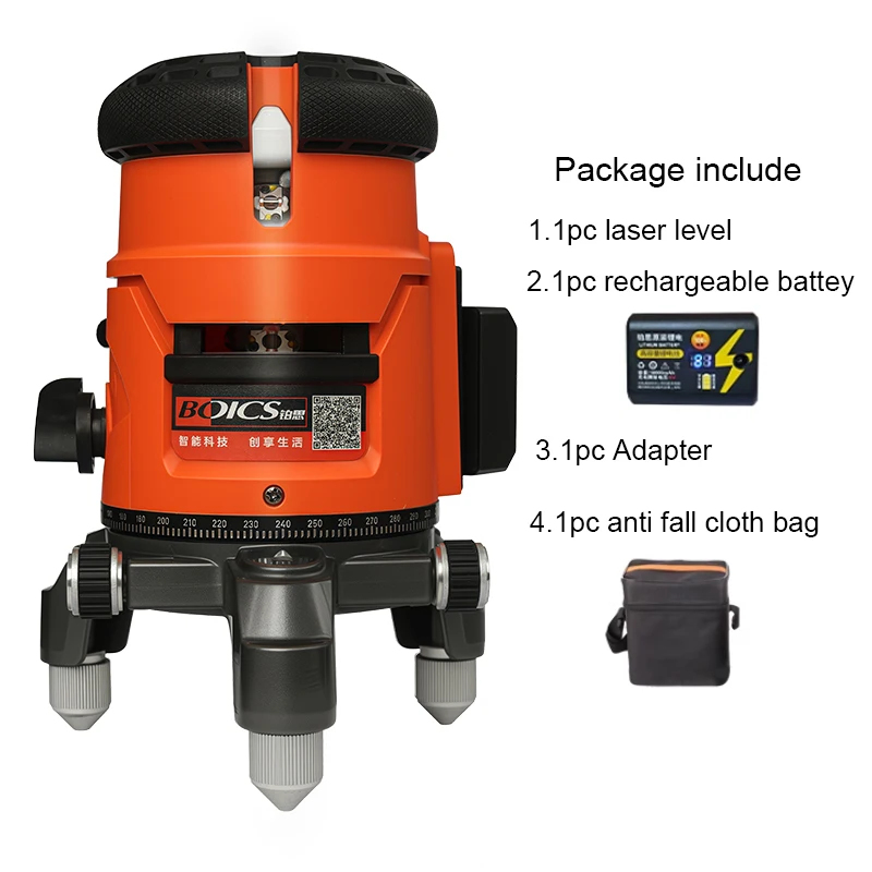 Ultra Bright Outdoor Green Laser Level 2 Line Positioning Self-Leveling Horizontal Vertical Cross Light Power Display