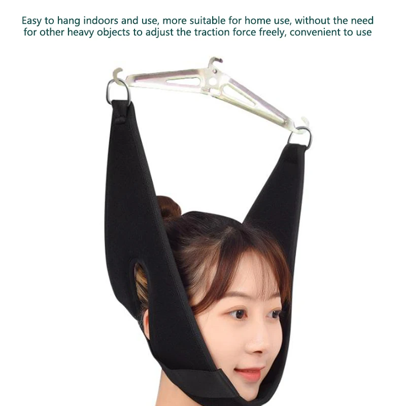 1pcs NEW Hanging Cervical Traction Device Soft Neck Stretching Belt Pain Relief Metal Bracket Chiropractic Neck Traction Cushion