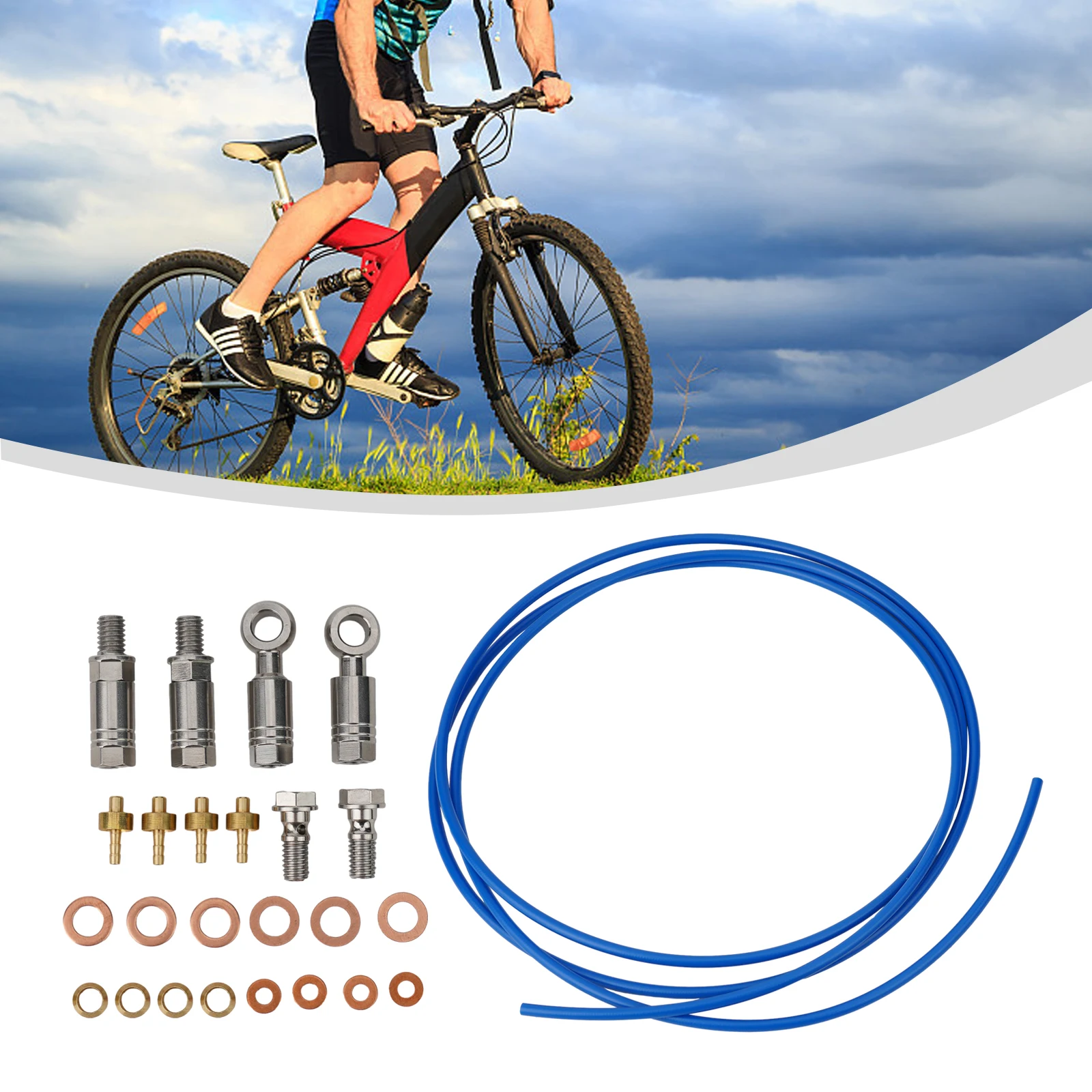 2.5m Hydraulic Brake Hose with for banjo Connector Kit Designed for Hope Braking Systems Front Rear Caliper and Lever