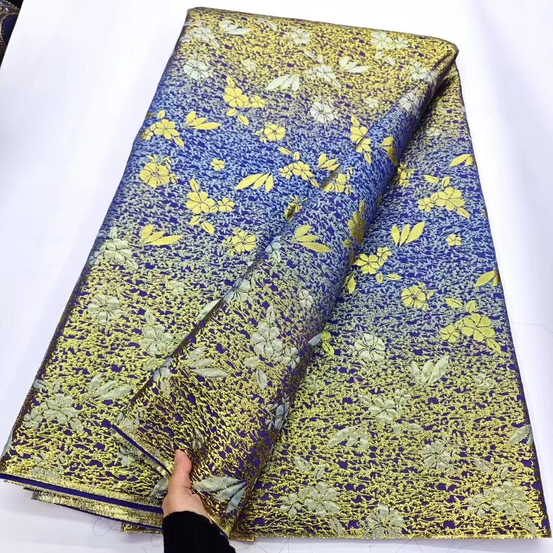 

2025 High Quality Nigerian Brocade Lace Fabric Luxury African Jacquard Lace Fabric for Wedding Evening Prom Women Dresses HD6314