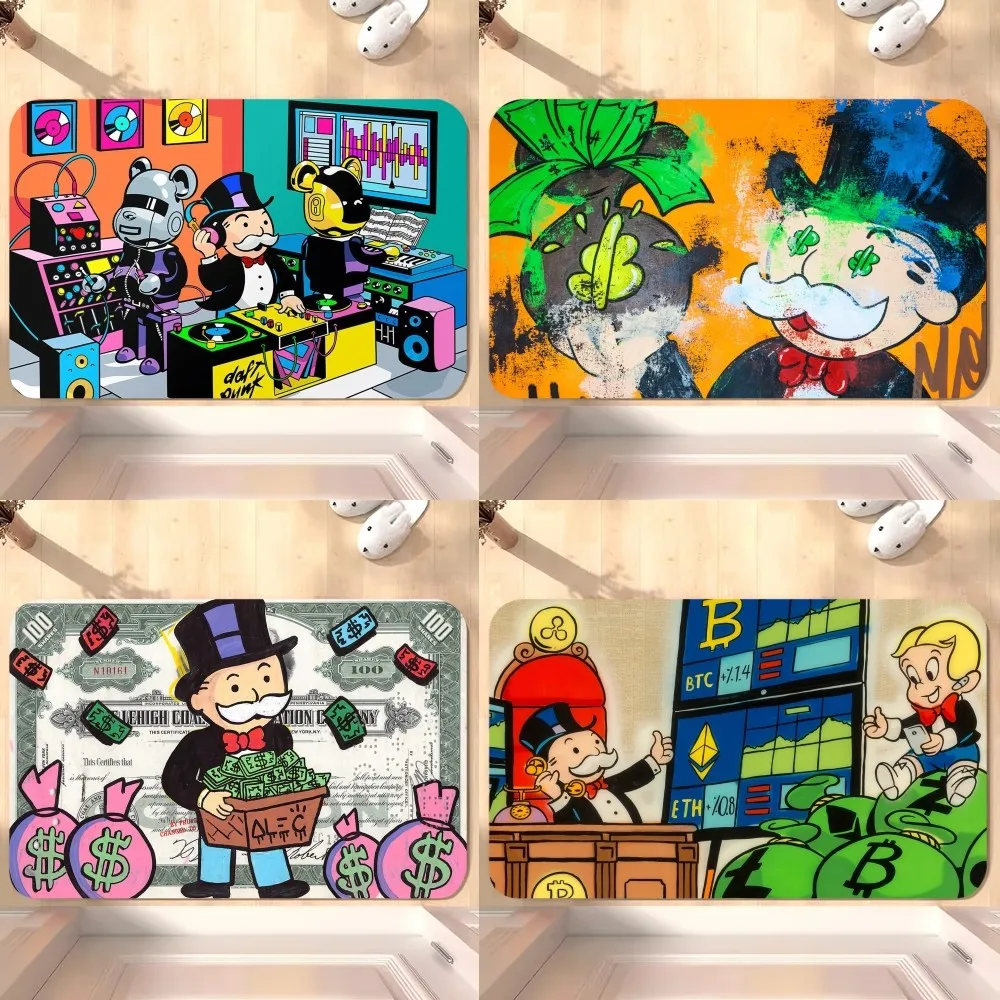 Dollar Alec Monopoly Fashion Luxury D Floor Mat Bedroom Kitchen Door Bath House Super Absorbent Foot Non-slip