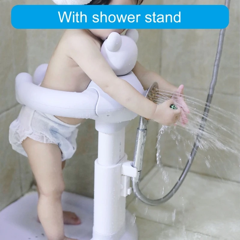 Estante baño portátil pie para bebé, soporte para ducha, soporte para bañera infantil ajustable en altura con Base antideslizante