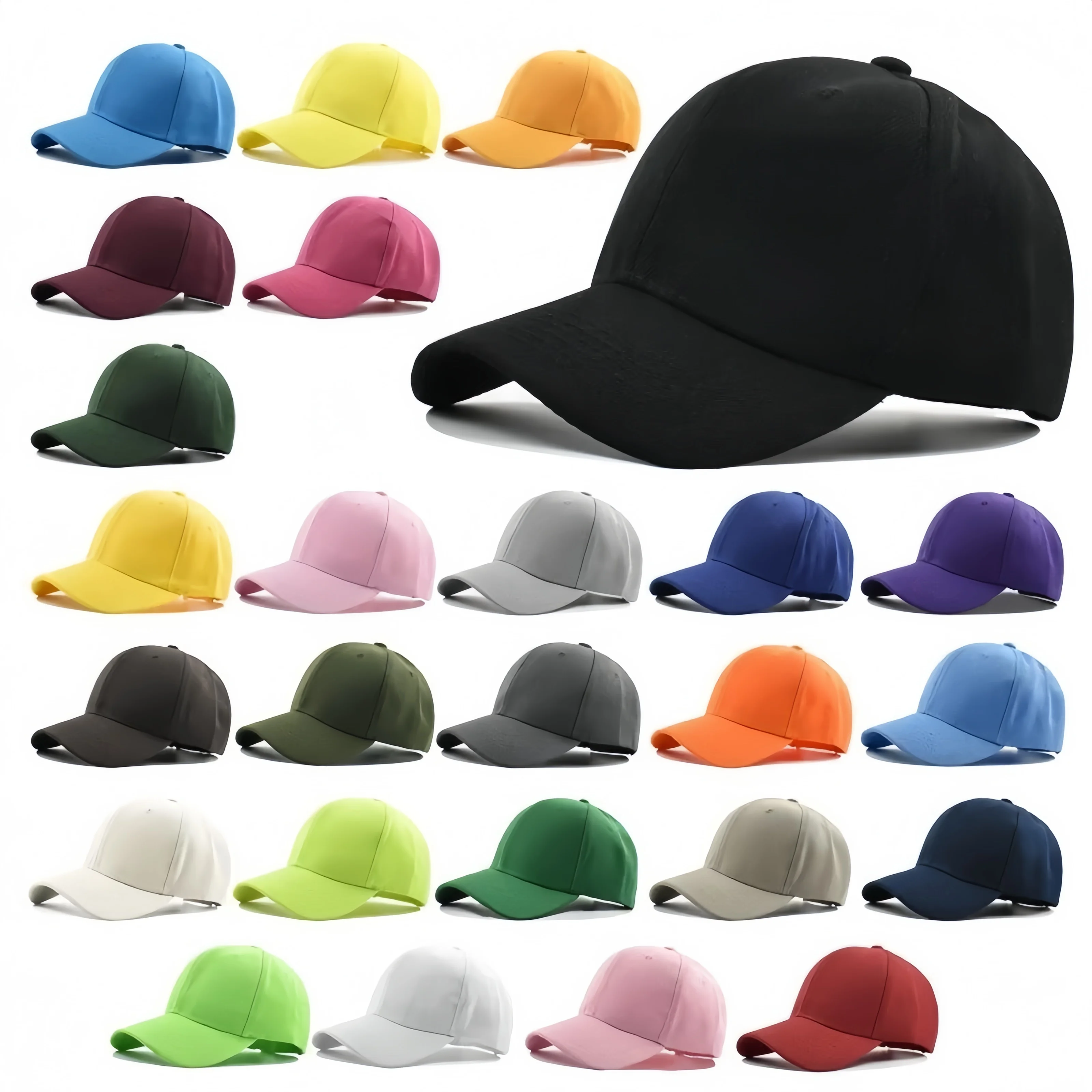 2026 New 1PC Multiple Colors Unisex All Season Fashionable Sun Shading Hip-Hop Solid Color Baseball Cap