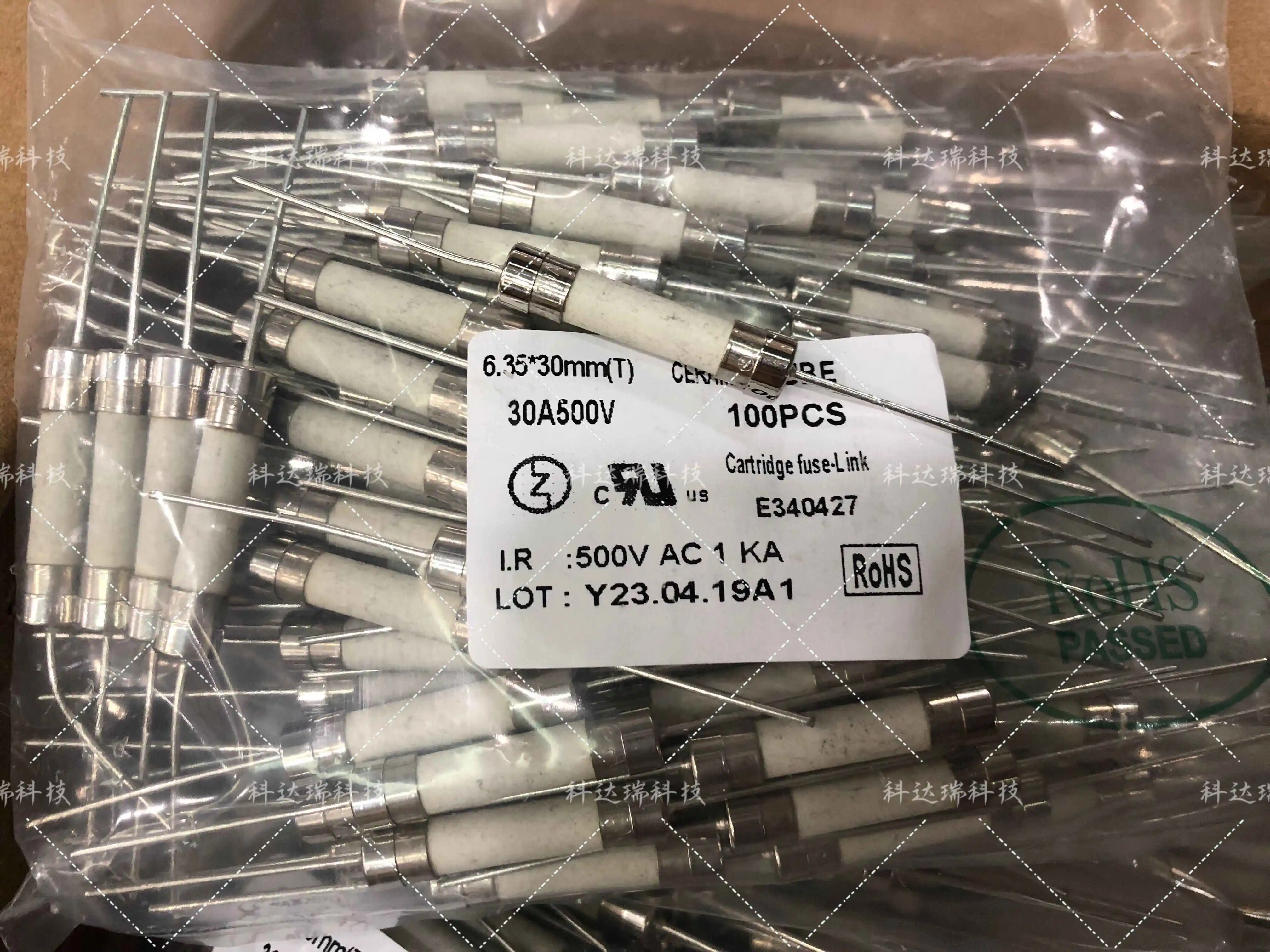 20pcs/ 10A/15A/20A/25A/30A 500V 6*32mm Ceramic New Energy Charging Pile High Voltage Fuse Tube