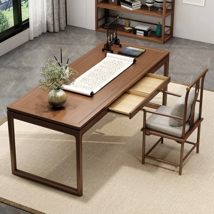 New Chinese solid wood desk calligraphy table household old elm bedroom desk study writing painting table workbench