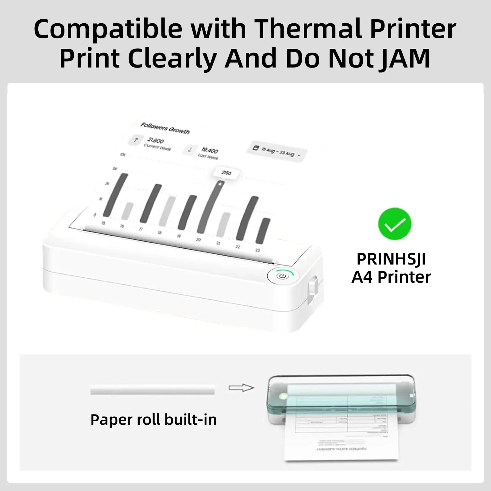 8,5 "x 11" A4 US Letter Opgerold Thermisch Papier Sneldrogend Houd 10 Jaar Compatibel met A4 Thermische Printer Voor Thuis Contract bussiness