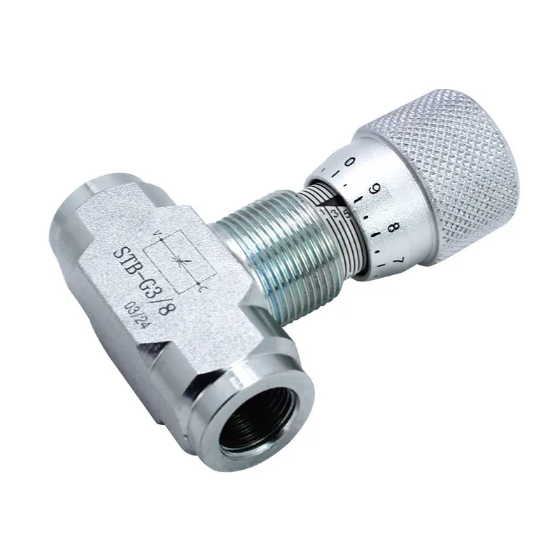 Two-way Throttle Valve STB-G1/4 G3/8 Hydraulic Valve Hydraulic Cylinder Speed Flow Regulating Valve