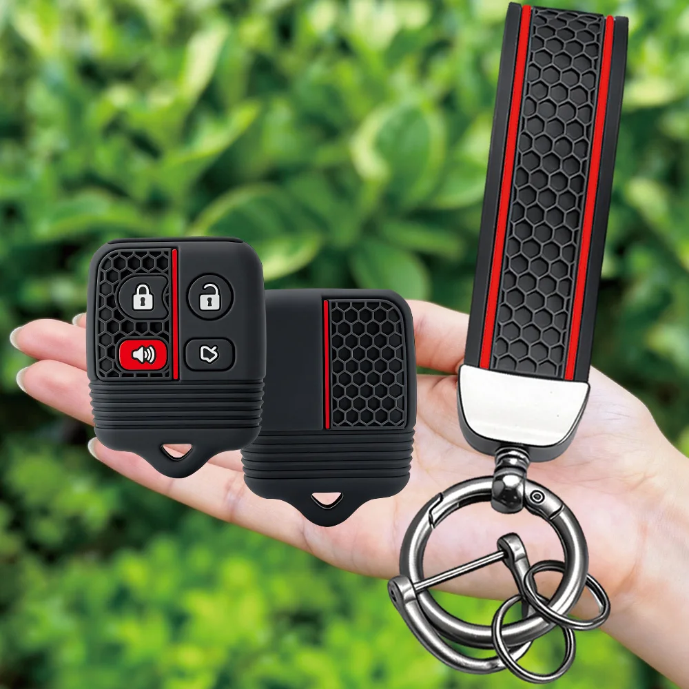 3/4 Buttons Keychain Silicone Car Remote Key Case Cover for Ford Transit MK6 Connect 2000- 2006 Escape Excursion Expedition