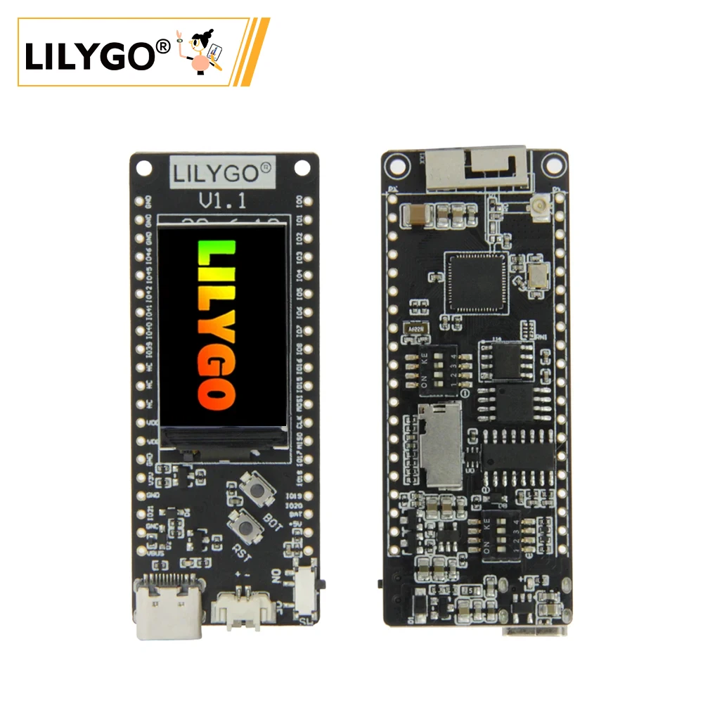 LILYGO®TTGO T8 ESP32-S2 V1.1 moduł bezprzewodowy ST7789 1.14 Cal wyświetlacz LCD płyta rozwojowa WIFI type-c złącze gniazdo karty TF