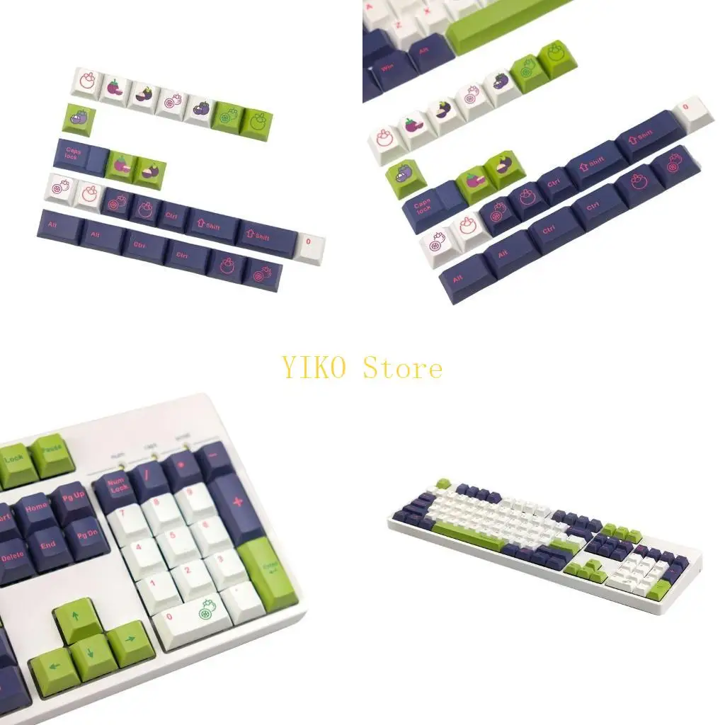 

K32C 129pcs PBT Keycap Cherry Profile Dye Sublimation Keycap for GH60 GK61 GK64 68 84