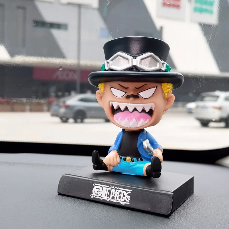 9 styles Anime One Piece Q version la tête peut être secouée décoration de voiture ornements support pour téléphone figurine PVC modèle jouet cadeau