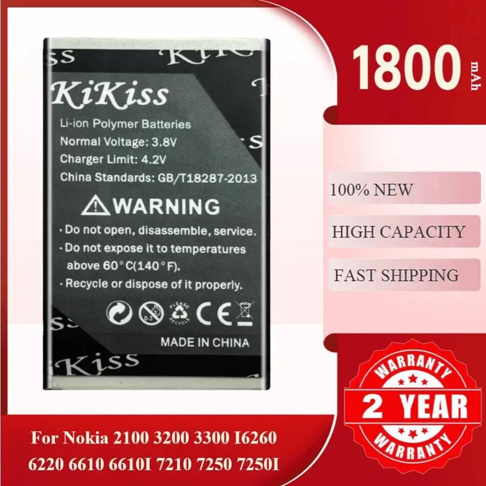 

Bld-3 1800Mah Battery For Nokia 2100 3200 3300 I6260 6220 6610 6610I 7210 7250 7250I Premium Long-Lasting Mobile Phone