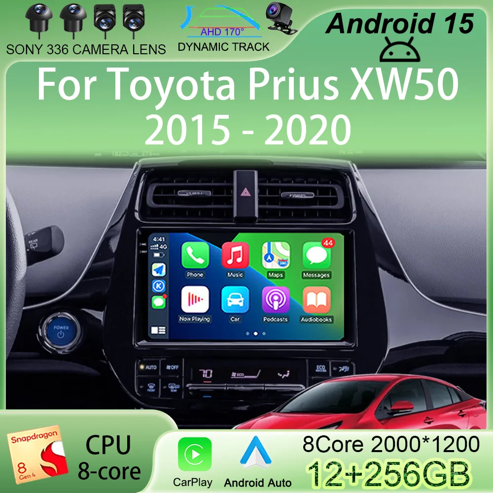

Car Radio GPS RDS Android 13 For Toyota Prius XW50 2015 - 2020 Video Player 2 din 4G WIFI 360 Camera Multimedia Stereo Carplay