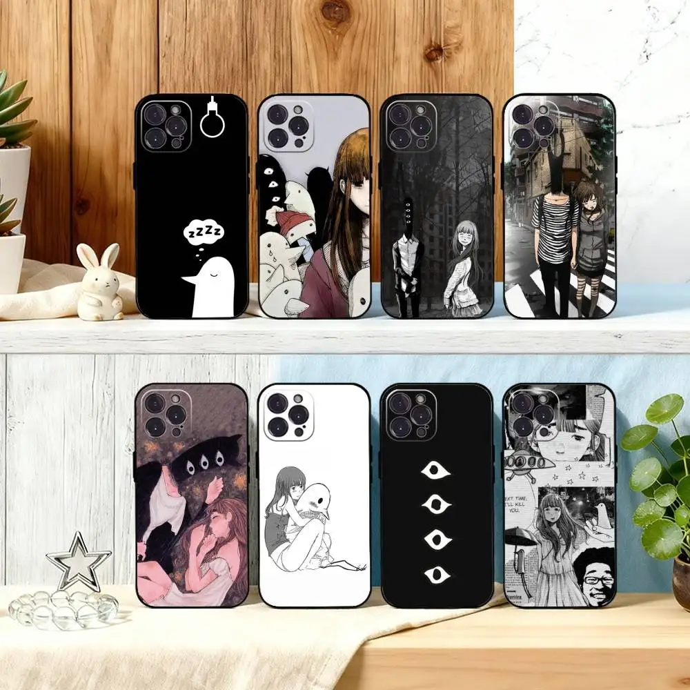 

G-Goodnight Oyasumi Punpun Phone Case For iPhone17,16,15,14,13,12,Plus,Pro Max, 5G Others Soft Black Cover