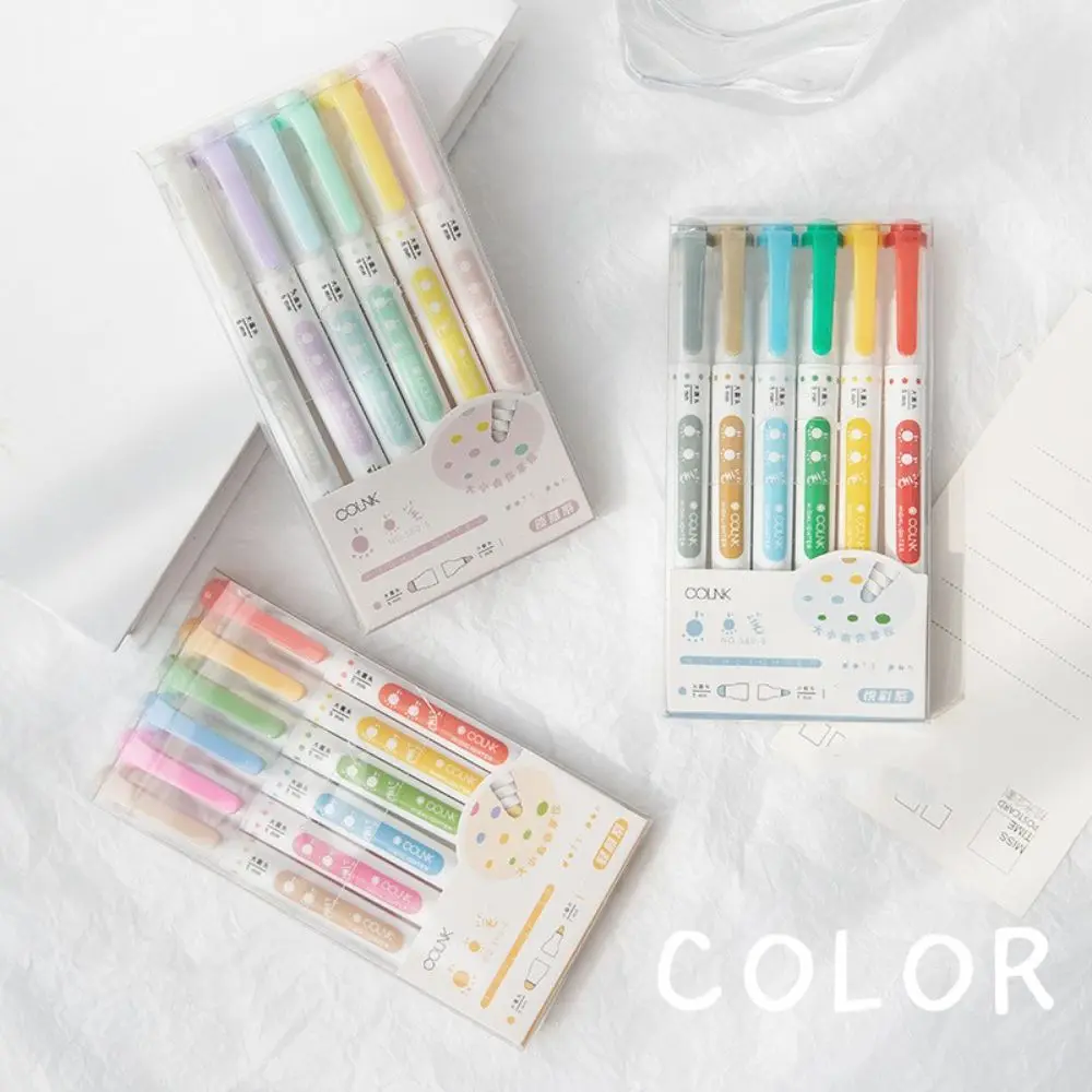 Candy Color Student Stationary Drawing Office School Supplies Dots Highlighter Set Painting Fluorescent Pen Graffiti Pen