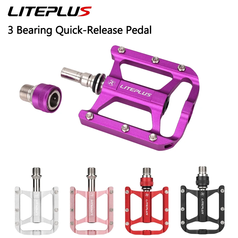 

Liteplus 3-подшипниковые складные велосипедные педали, быстросъемные велосипедные педали, двухсторонние нескользящие педали из алюминиевого сплава для горного велосипеда