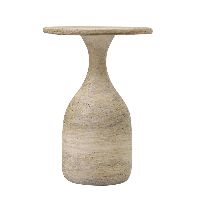 Creative Bowling design-inspired art side table modern marble travertine texture coffee table