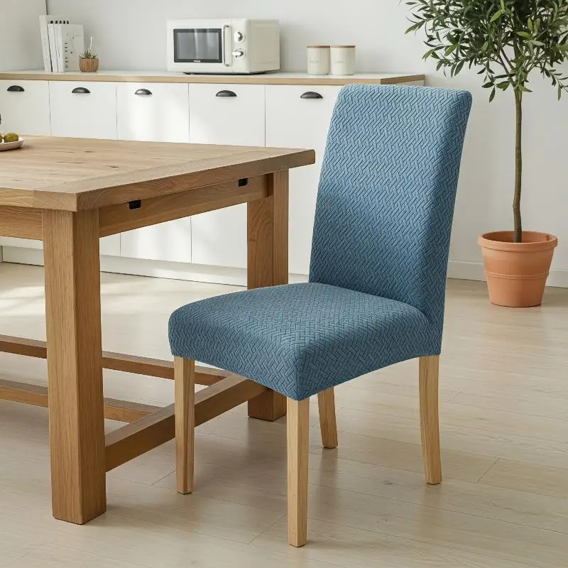 Stretch Dining Chair Covers Soft Jacquard Fabric Stain Resistant For Home