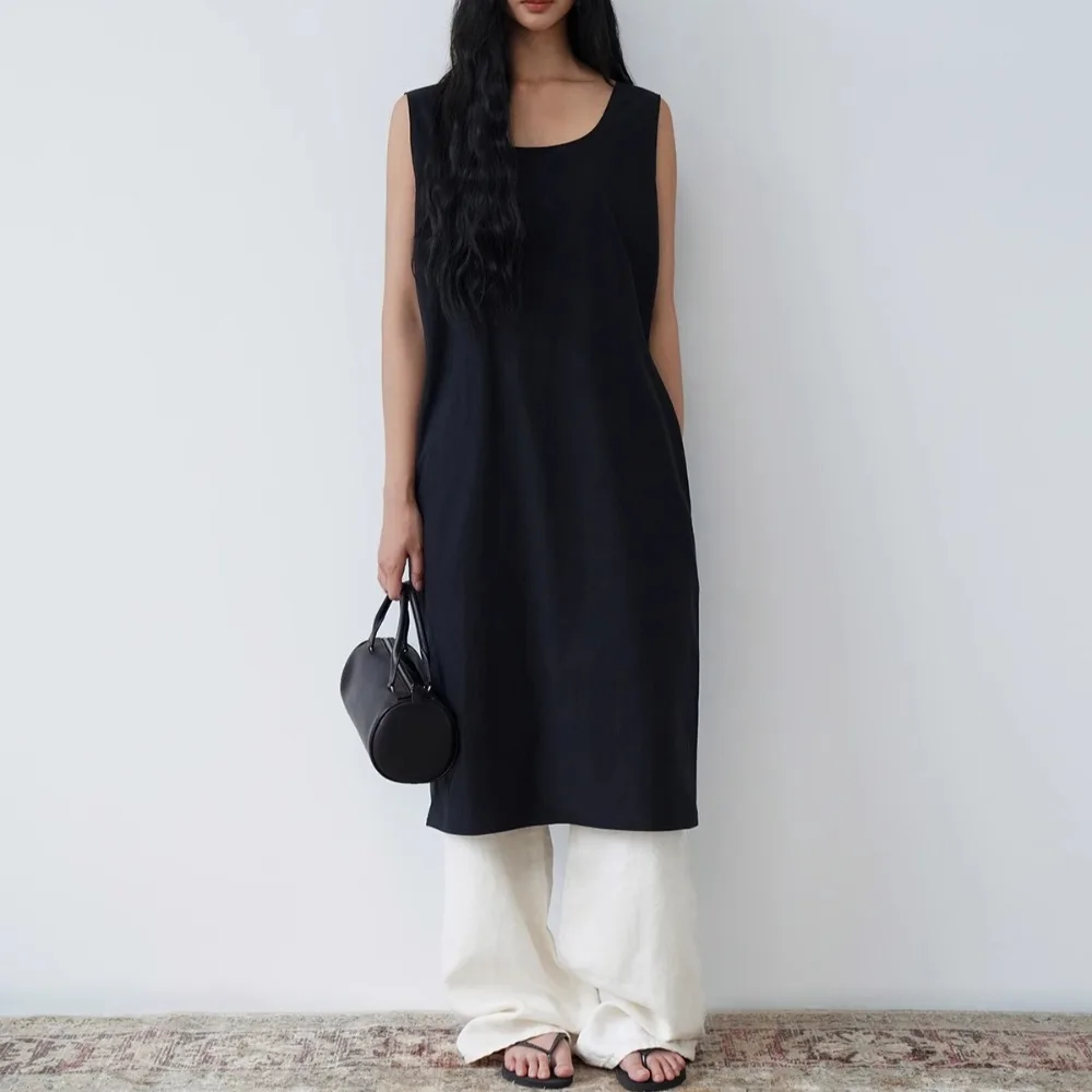 

Элегантное минималистское свободное платье H-версии из 100% хлопка в стиле ретро