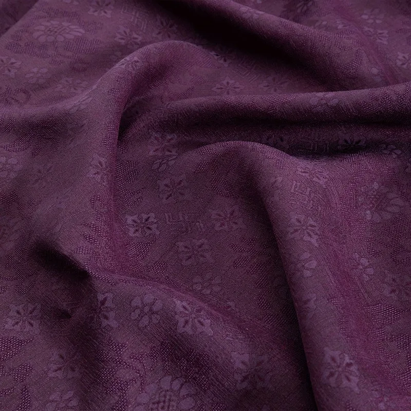

Perforated silk jacquard gauze fabric real new Chinese-style hollowed-out with a purple coming from the east