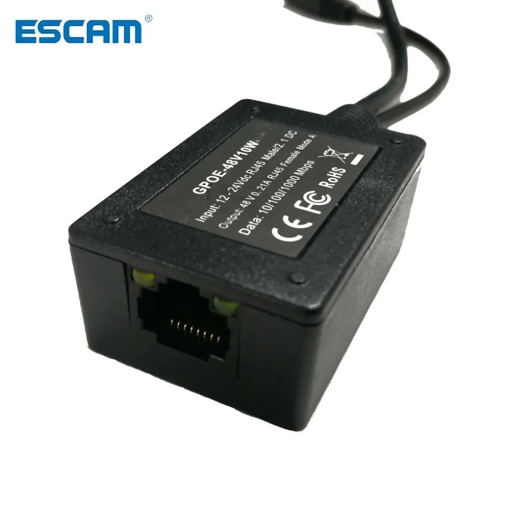 ESCAM Power Over Ethernet Output 48Volts PoE Converter for any 802.3af or 48V devices