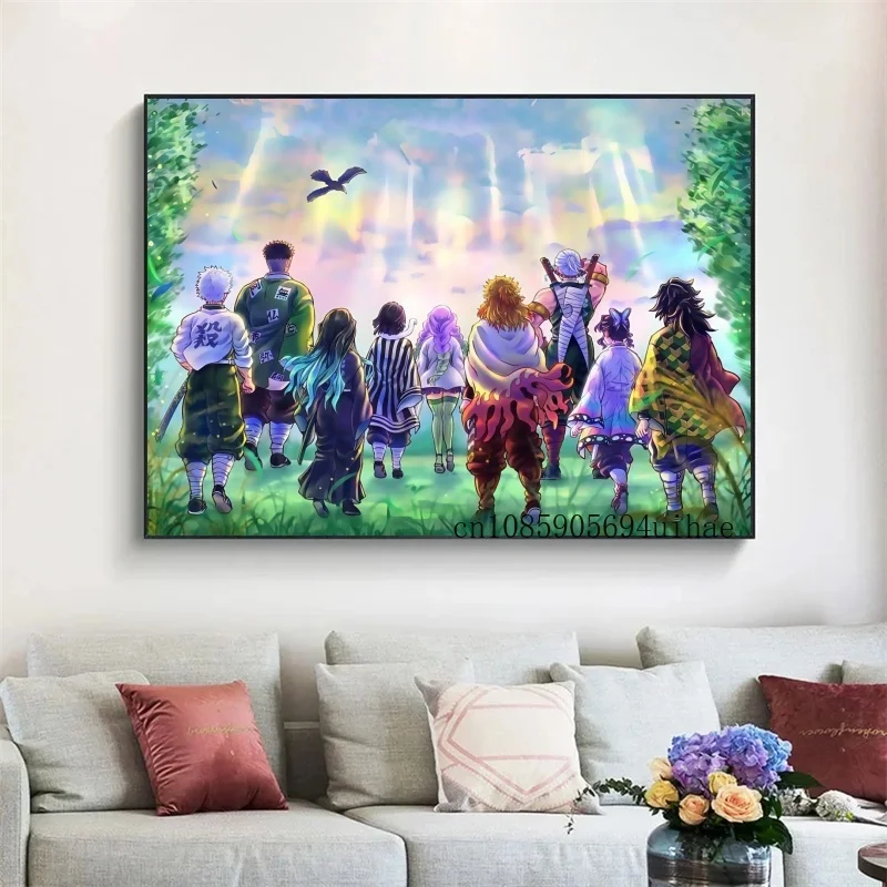 

Anime Demon Slayer Tanjirou Canvas Painting Rameless Poster Wall Art Mural Suitable for Home Bedroom Decor Living Room Pictures