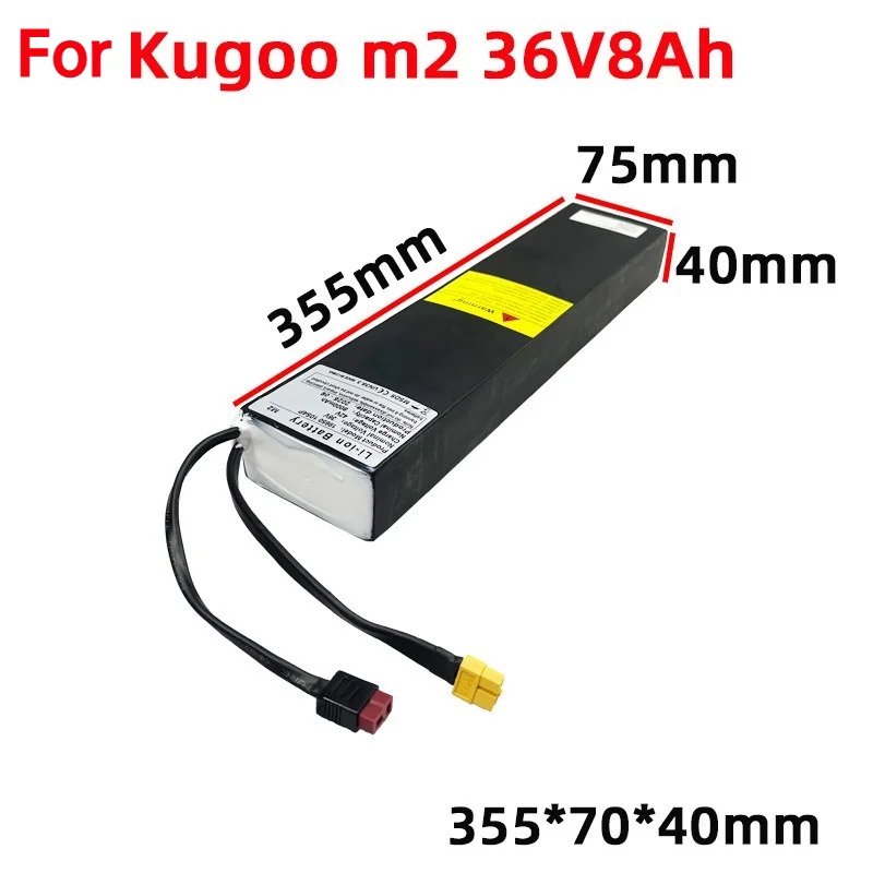36V 8Ah Lithium Battery Replacement Electric Scooter Battery for KuGoo M2 M2 Plus E‑bike Battery Pack with BMS Protection