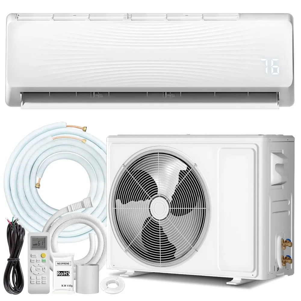 

Инверторная система кондиционирования и отопления Mini Split 18000 BTU, 19 SEER2, 115V, энергоэффективная, без воздуховодов, настенная, с возможностью индивидуальной настройки