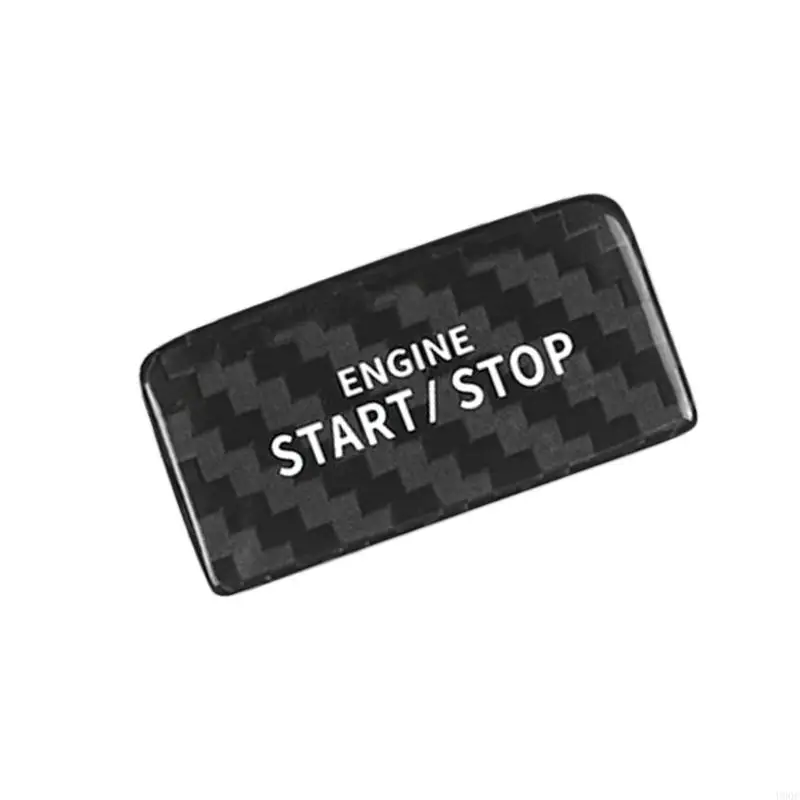 Push Start Button Trim Cover Sticker Carbon Fiber Look Adhesive Decal for Vehicle Interior Dashboard Console Control Panels New