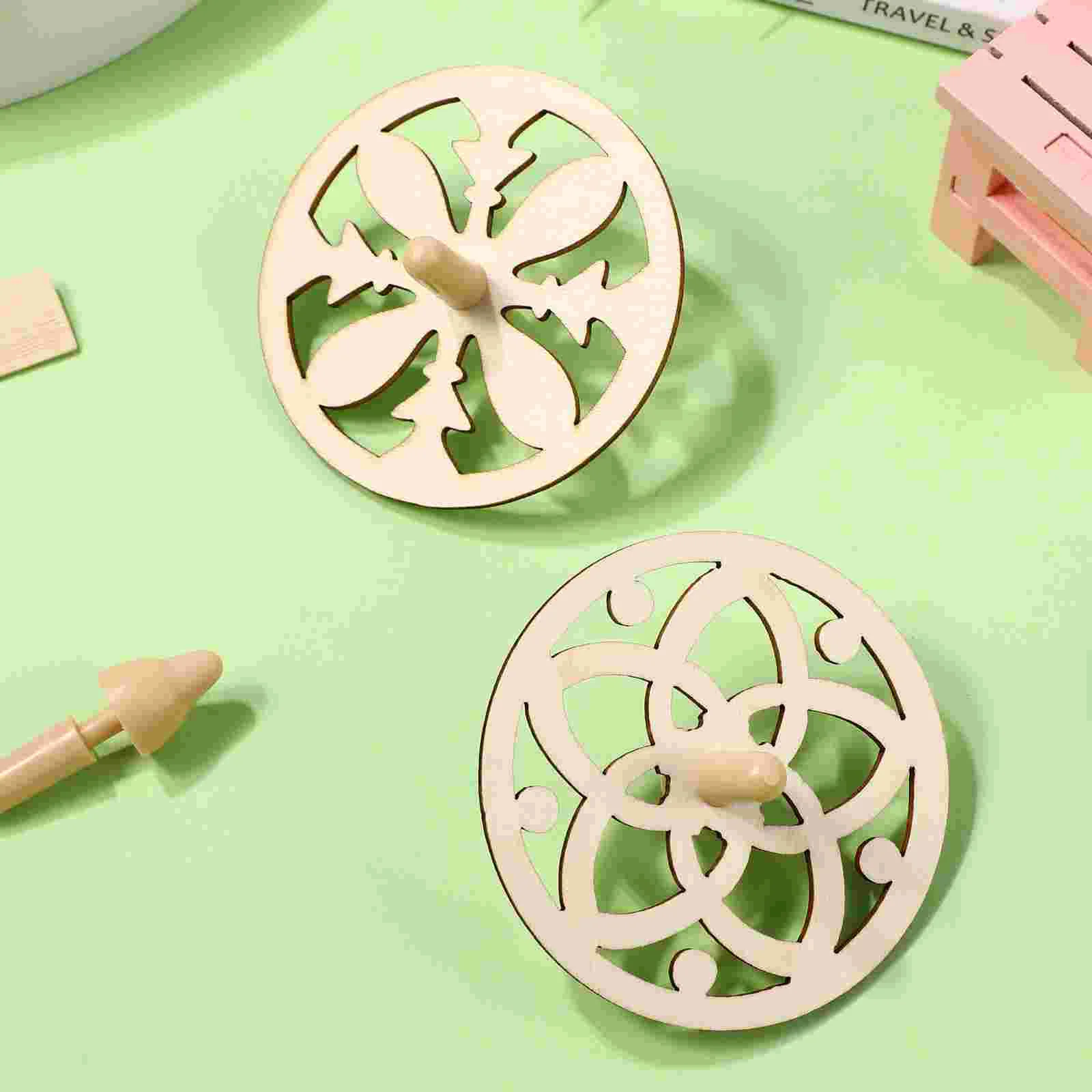 20 Pcs Unfinished Gyroscope Spinning Top and Crafts for Kids DIY Tops Toddler Toys