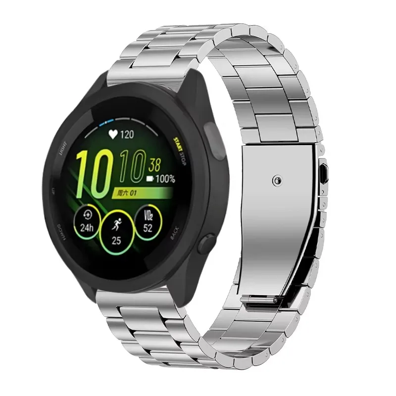 Металлический ремешок 18 мм, 20 мм, 22 мм для Garmin Forerunner 55 645 245 165 965 265 255/Venu 3, браслет для Garmin Vivoactive 5 6/Move Trend