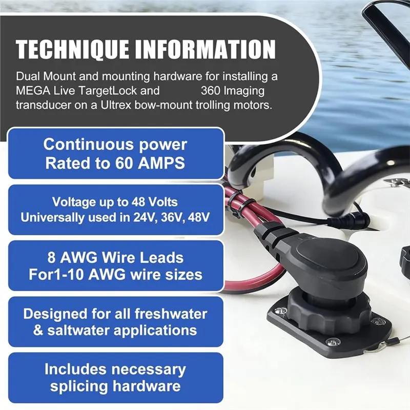F-T 1865120 MKR-28 Trolling Motor Plug,Male Female Trolling Motor Socket Connector,Freshwater And Saltwater Marine Accessory