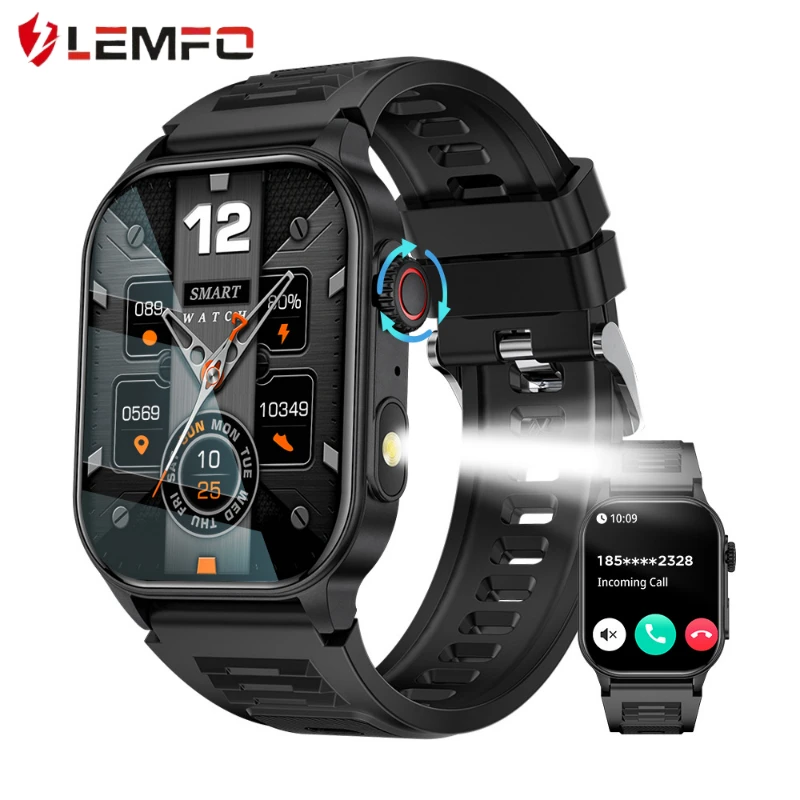 Outdoor Smart Watch LEMFO KM02 3ATM Waterproof Watches  With Flashlight Blood Pressure Healthy Monitor Watch For Xiaomi Phone