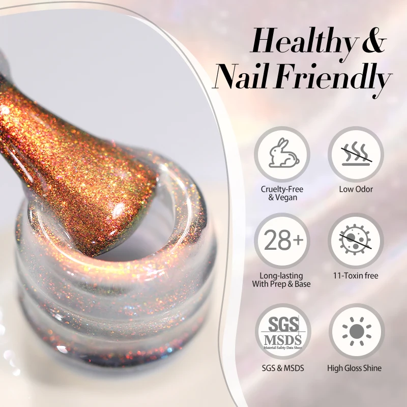 BORN PRETTY 10ml Aurora Glitter Gel Smalto per unghie Ultra Shine Chameleon Laser Semi Permanente Soak Off Gel UV Smalto per unghie