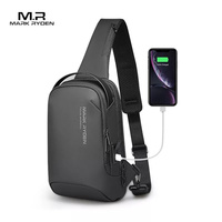 Mark Ryden Men Water-repellent Sports Chest Bag Travel Shoulder Bag  Anti-theft Crossbody Bags USB Charging Messenger Bag