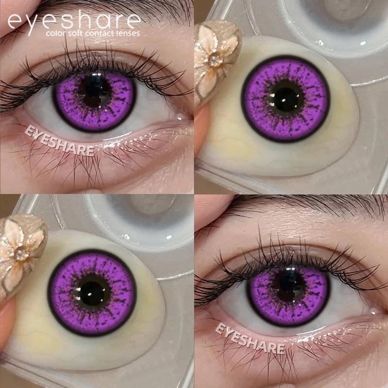 EYESHARE 1 Paar Cosplay Farbige Kontaktlinsen für Augen Rote Kontaktlinsen Anime Rosa Augenlinsen Halloween Beauty Make-up Linsen – Detail 8