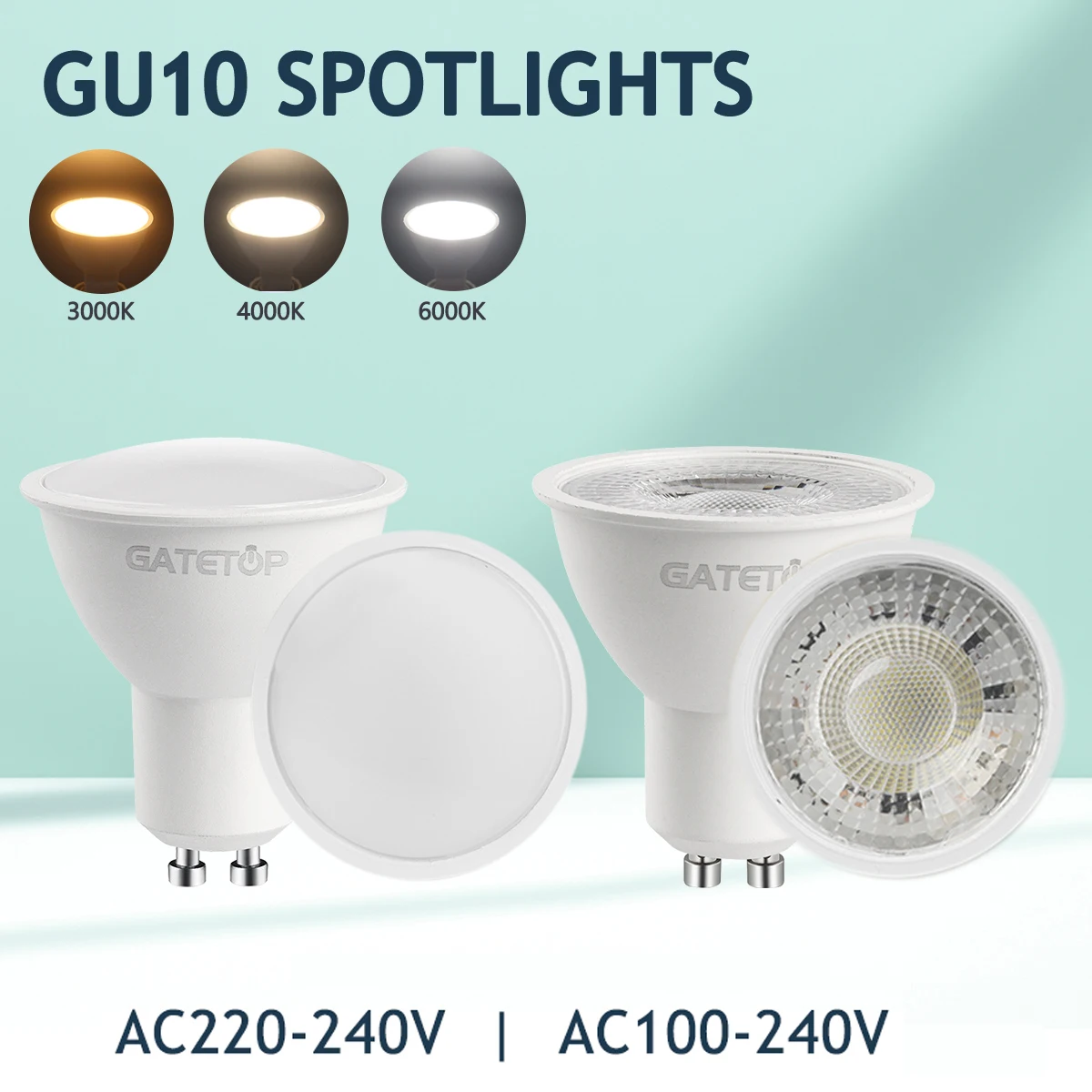 

8 шт. светодиодная точечная лампа GU10 без мерцания AC220V AC100-240V теплый холодный белый свет 3 Вт сменная галогенная лампа 20 Вт 50 Вт для дома Derec