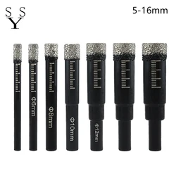 5 6 8 10 12 14 16MM Round Handle Dry Brazed Diamond Hole Saw for Porcelain Tiles Marble Glass Ceramic Crowns Drill Bit