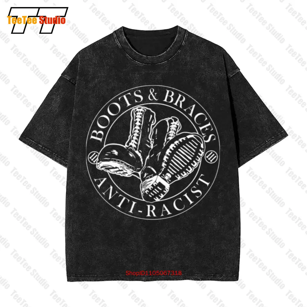 

Skinhead Boots & Braces Sharp Ska Oi! Punk Vintage Oversized T-Shirt I2HH