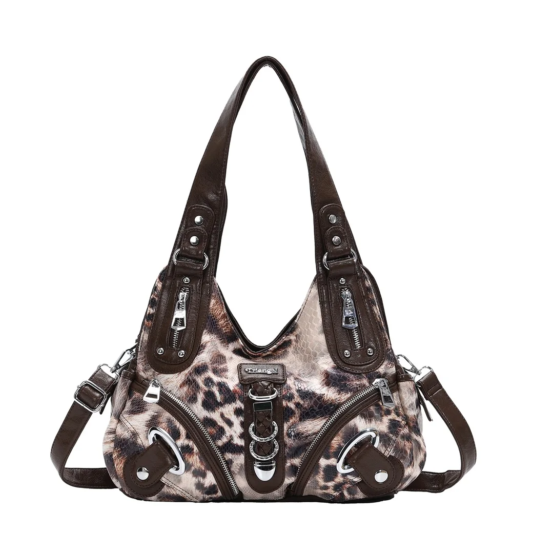 Women Handbags Leopard Shoulder Bag Top-handle Handbag Fashion Satchel Dumpling Pack Shoulder Bag Tote Bag Large Purse