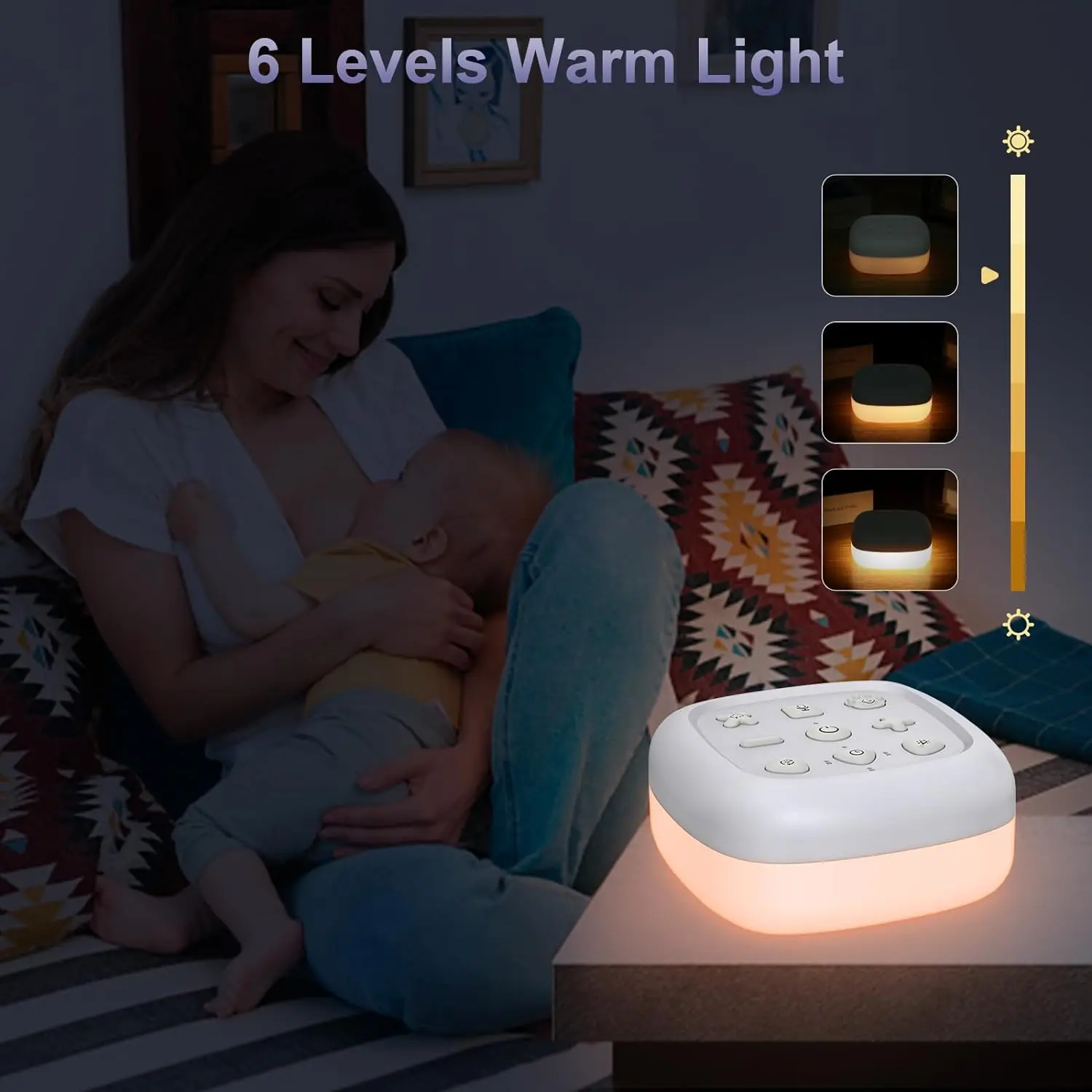 New Arrival Rechargeable Sleep Sound Machine Color Change Night Light Voice Record Function Baby White Noise Sound Machine