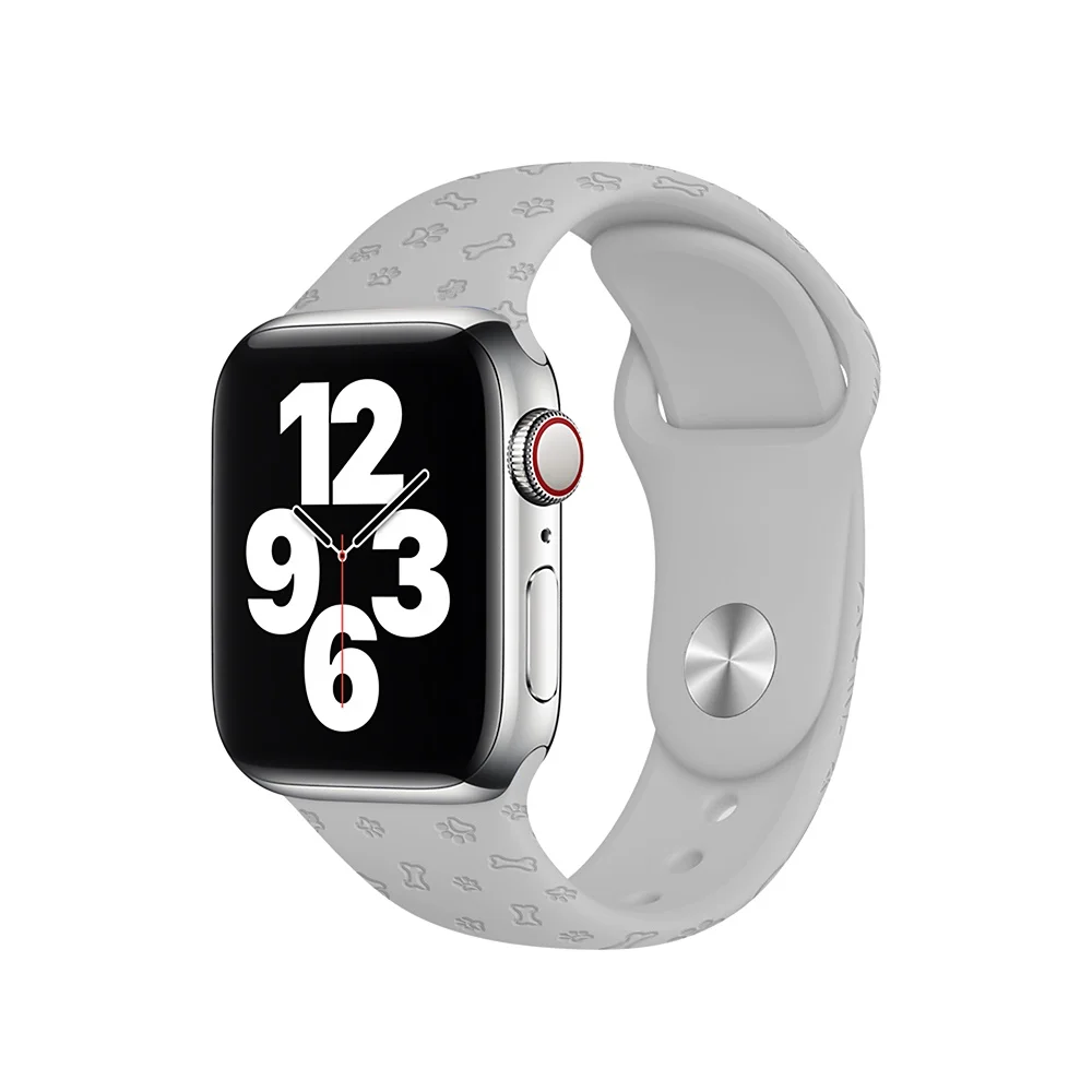 Mới Dễ Thương Con Chó Con Paw Kẻ Thù Dây Đeo Apple Watch IWatch Series 7/SE/5/ 6 Dây Dành Cho IWatch 7 Viền Nổi Dây Đeo Silicone Dành Cho Iwatch
