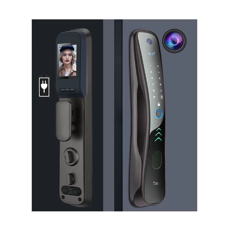 Full Automatic Smart Fingerprint Door Lock with Surveillance Camera