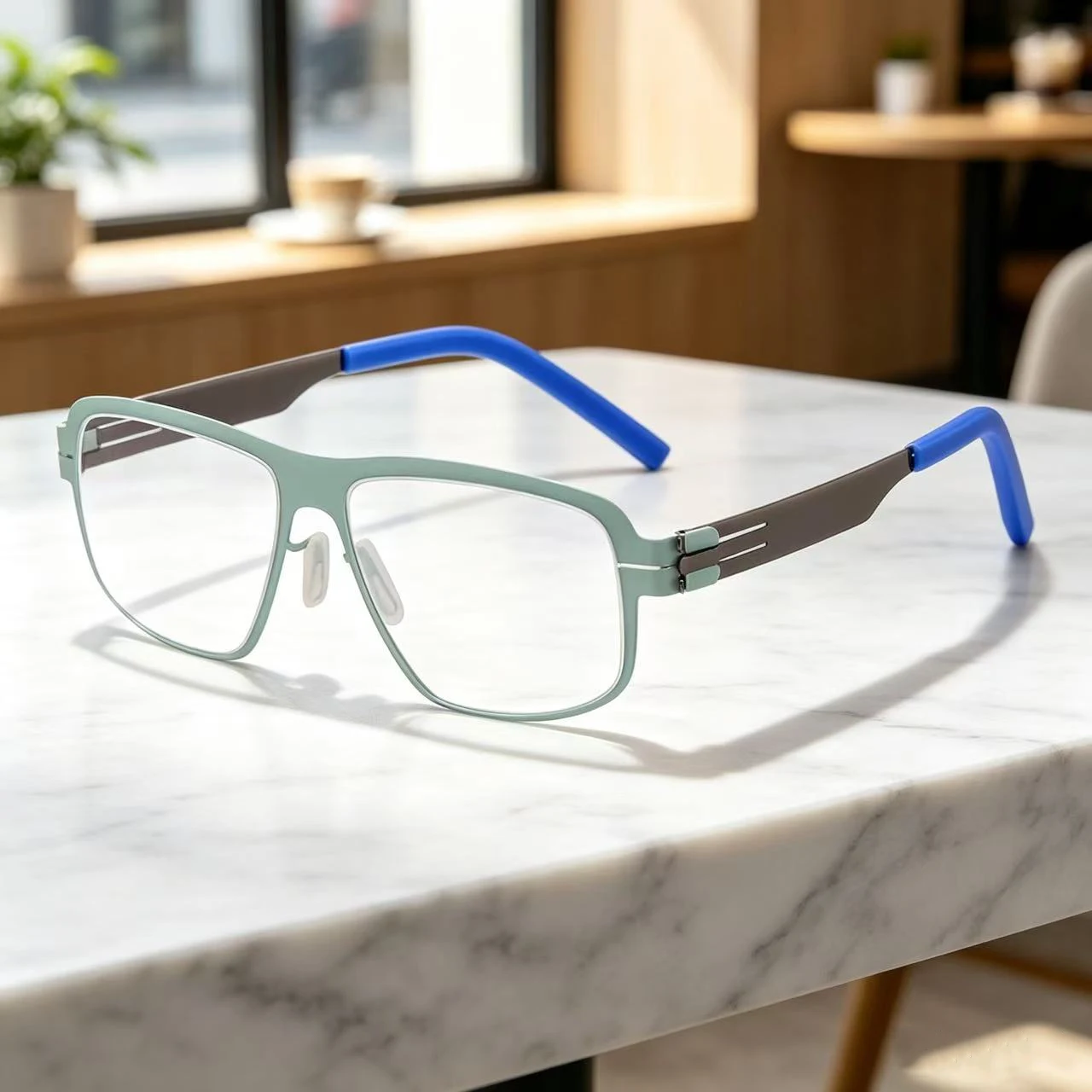  2026 Steel sheet material screwless Eyeglass Frames prescription myopia Man optical Eyeglass Frame Computer Glasses AMG09-A