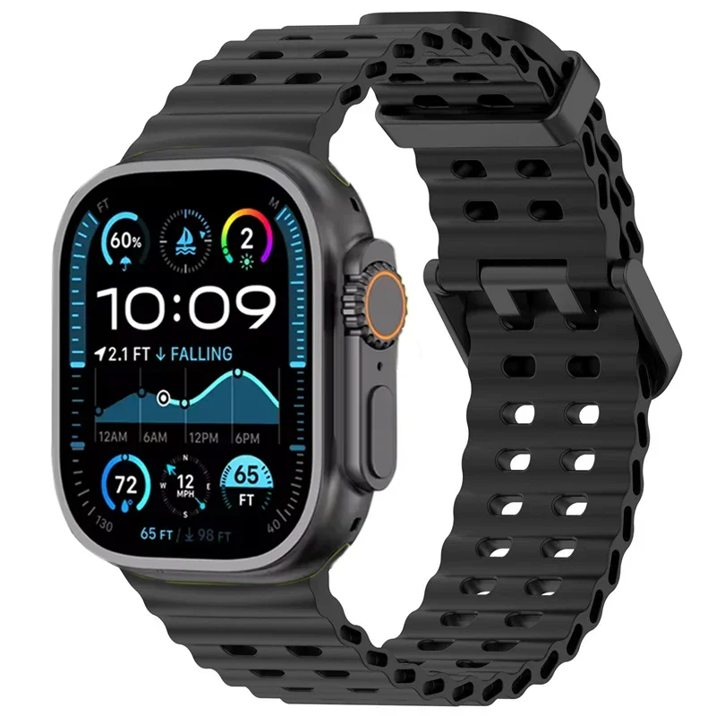 Ocean Silikonarmband für Apple Watch Band Ultra 4/3/2/1 49mm Serie 12 11 10 46mm Komfortables Armband IWatch 9 8 7 6 5 4 SE 45/44mm – Detail 31