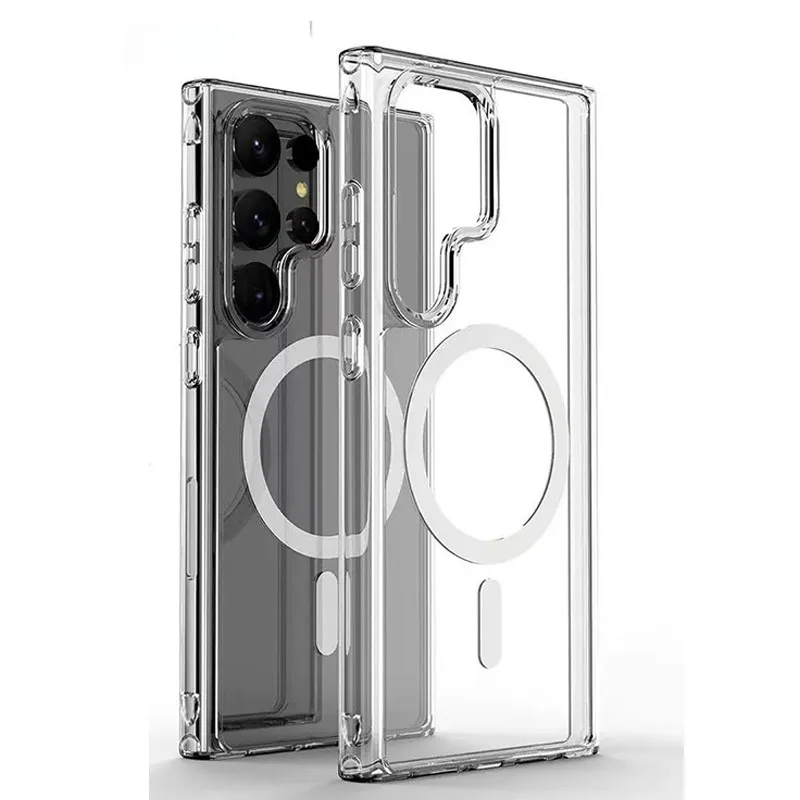 Transparent Shockproof Phone Case For Samsung Galaxy S26 S25 S24 S23 S22 S21 S20 Ultra Plus FE Magnetic Armor Cover