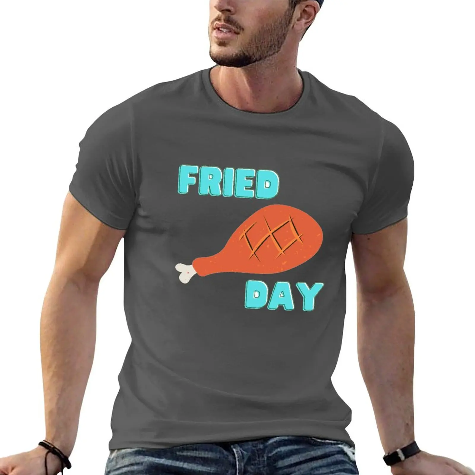 Fried Day T-shirt oversizeds summer tops plus size tops plain black t shirts men