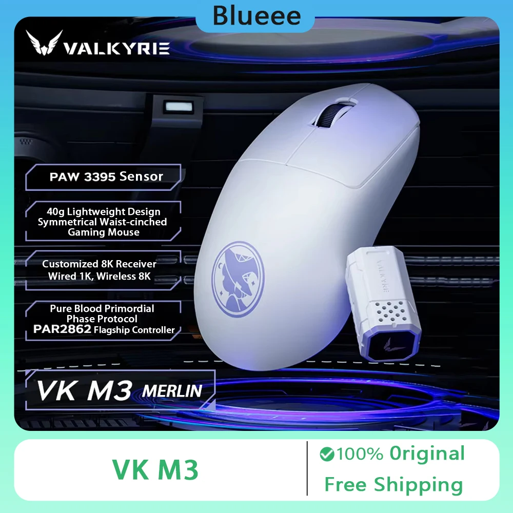 

VALKYRIE VK M3 Gaming Mouse Wireless Tri Mode PAW3950 8000Hz Polling Rate Custom Lightweight Mice E-sports PC Accessories Gift