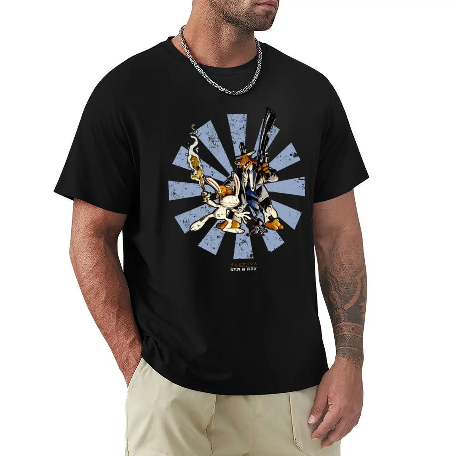 

Sam And Max Retro Japanese T-Shirt Luxury man affliction shirts Funny t-shirts outfits for men